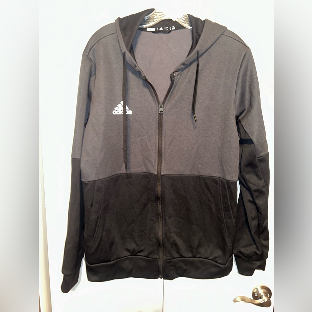 Adidas Colorblock Jacket Hooded Full Zip Large